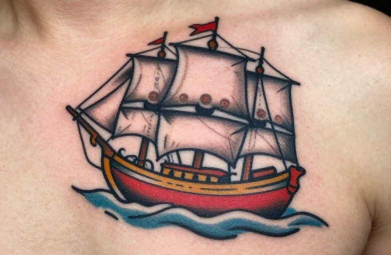 Traditional Ship Flash Tattoos: Style Guide