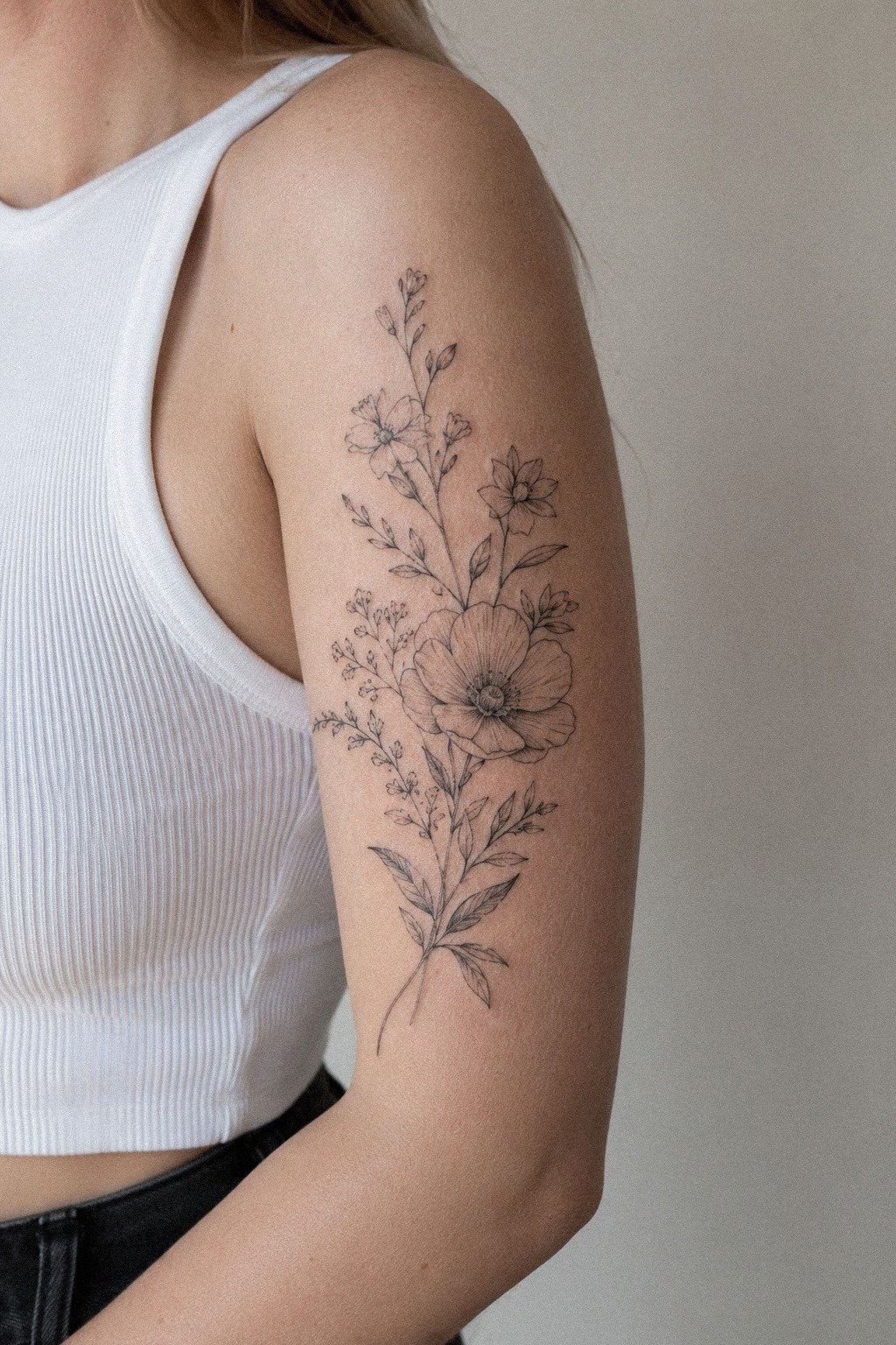 Float a Fine Line Floral on the Outer Deltoid