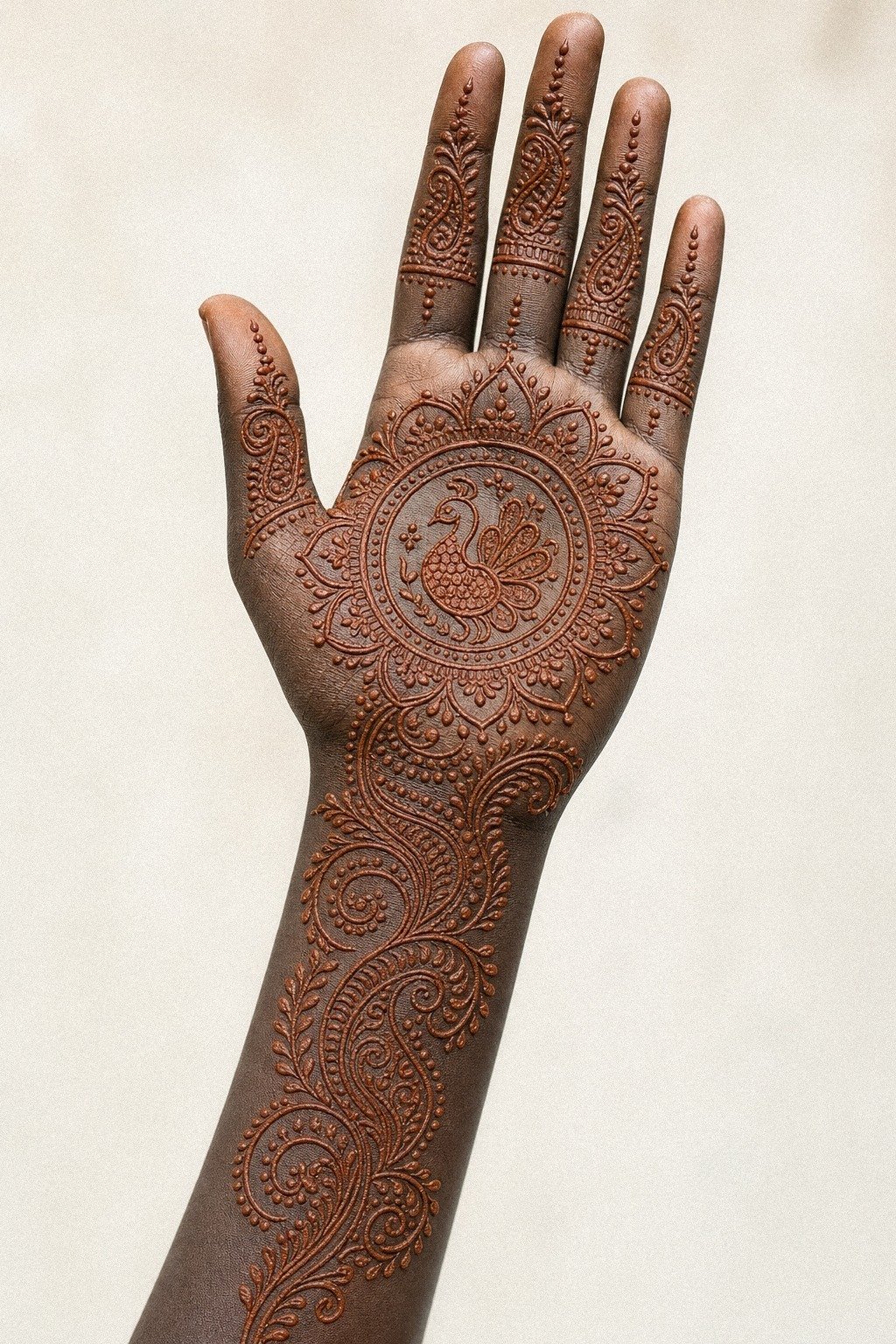 Build A Peacock Mandala Mehndi Around The Palm
