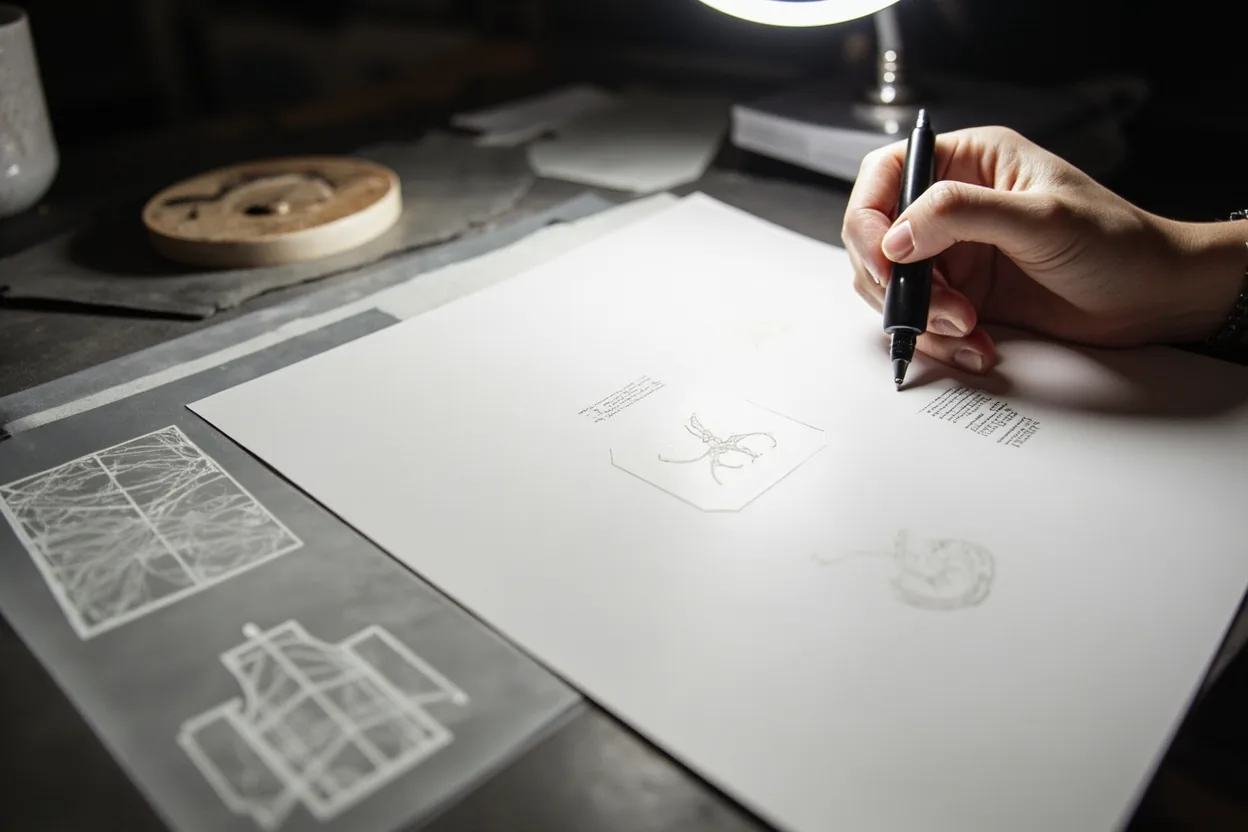 White ink tattoo subtle stencil planning sheet
