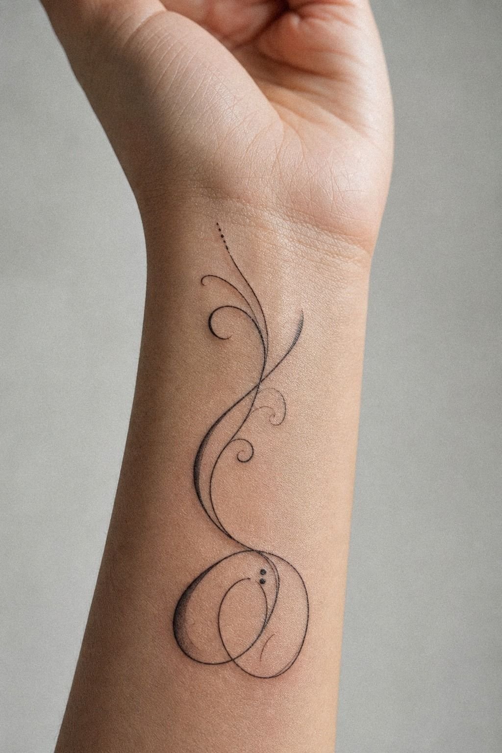 Pick Fine Line Script For Side Wrist