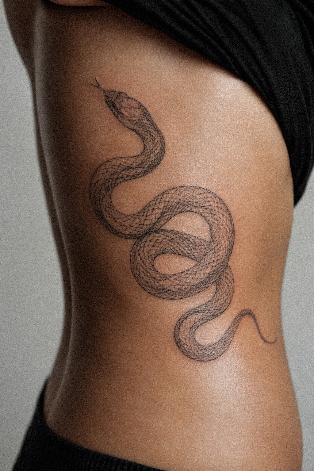 Picked A Coiled Snake Tattoo For My Ribs