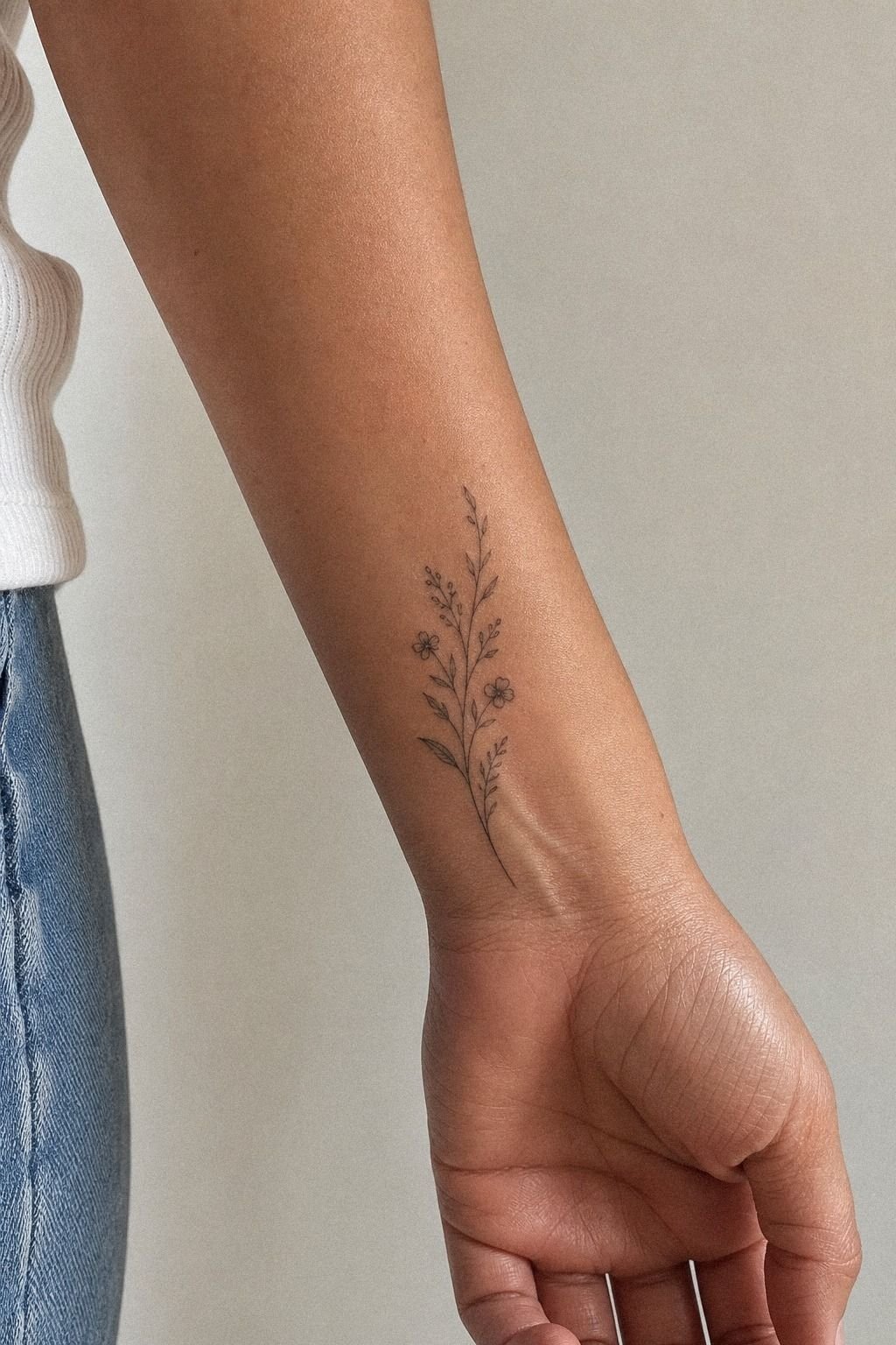 Place A Floral Sprig Along The Side Wrist