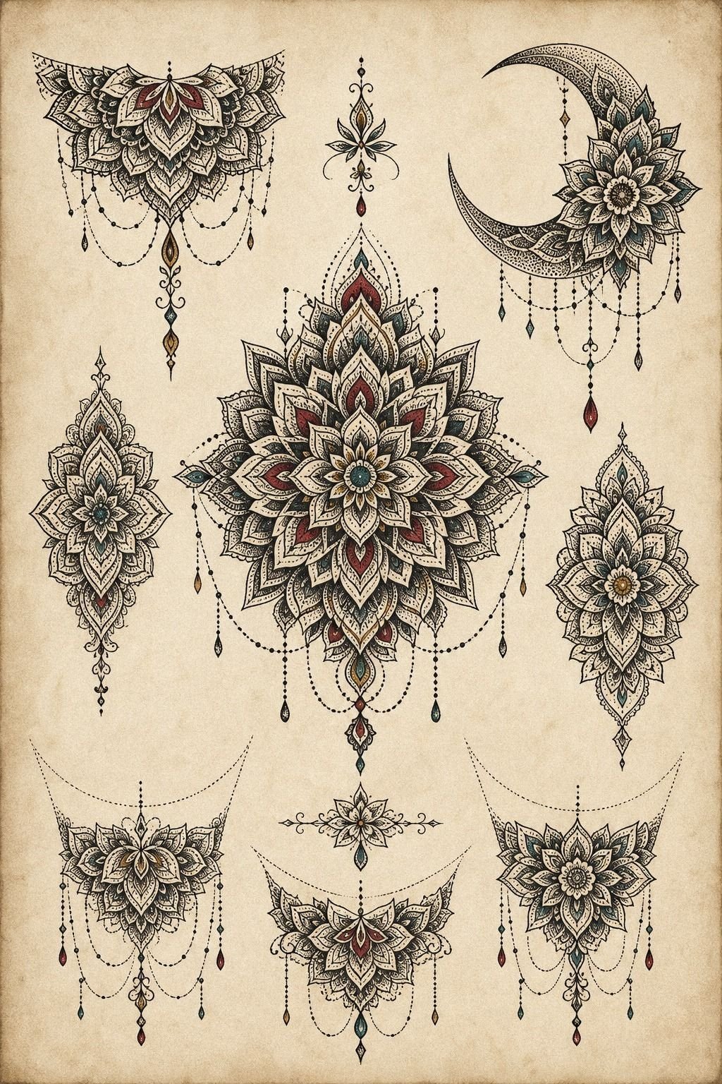 Start With a Dotwork Mandala Thigh Tattoo
