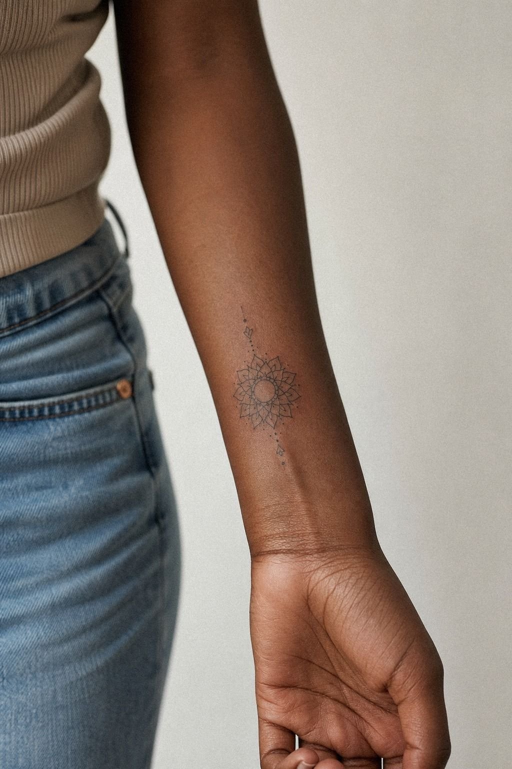 Minimal Wrist Mandala Tattoo