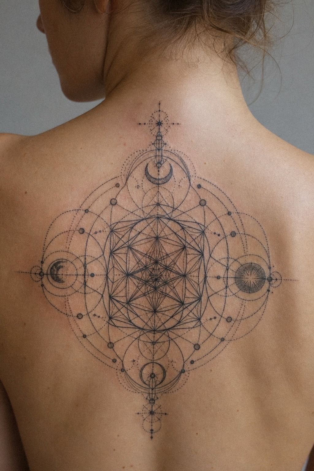 Sacred Geometry Mandala Back Tattoo