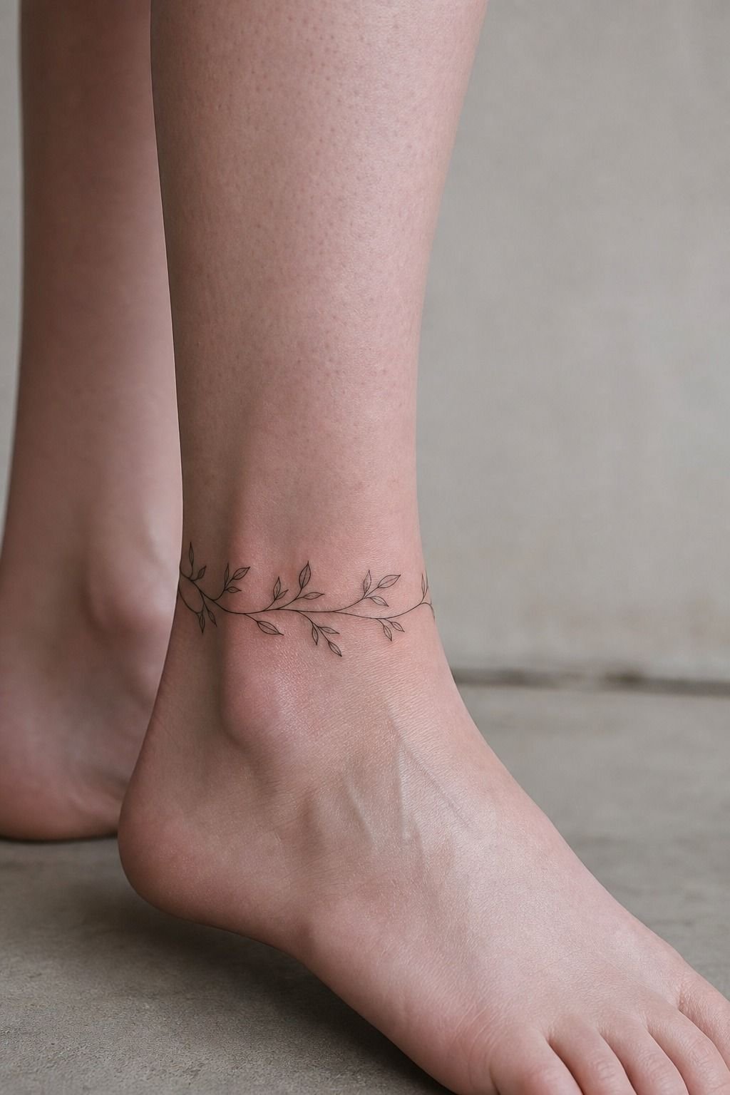 Fine Line Vine Around The Ankle