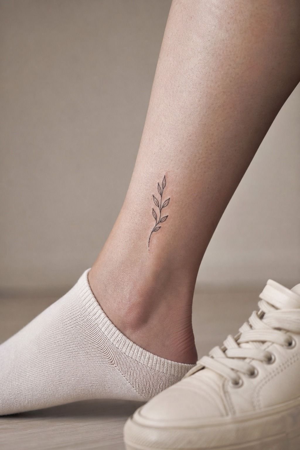 Start With a Tiny Ankle Botanical Outline
