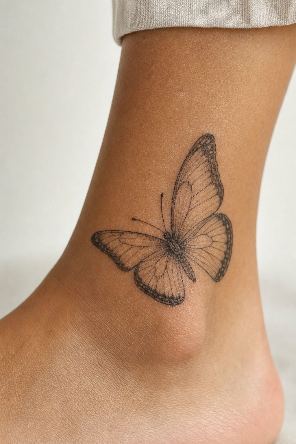 Side Ankle Butterfly With Soft Shading