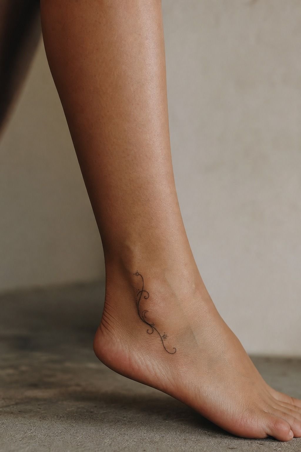 Inner Foot Script With Tiny Symbols
