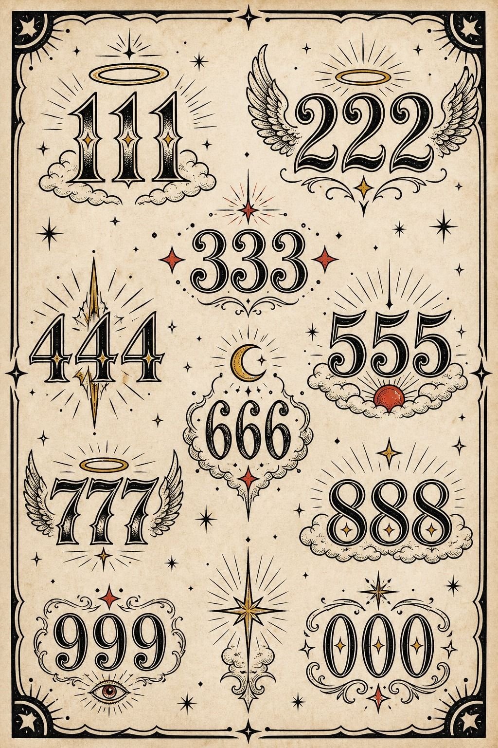 Use angel numbers as a personal code in fine ink