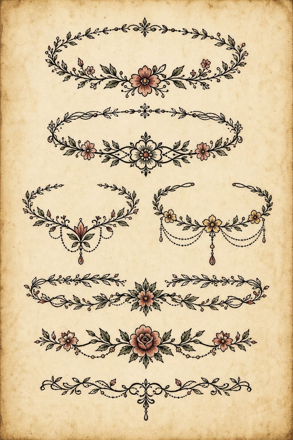 Wraparound Floral Ankle Bracelet