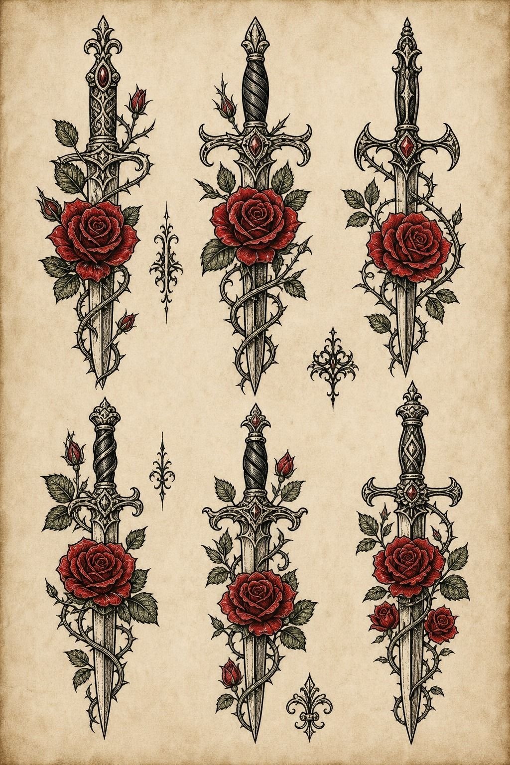 Set a Gothic Rose Dagger Against the Thigh Curve
