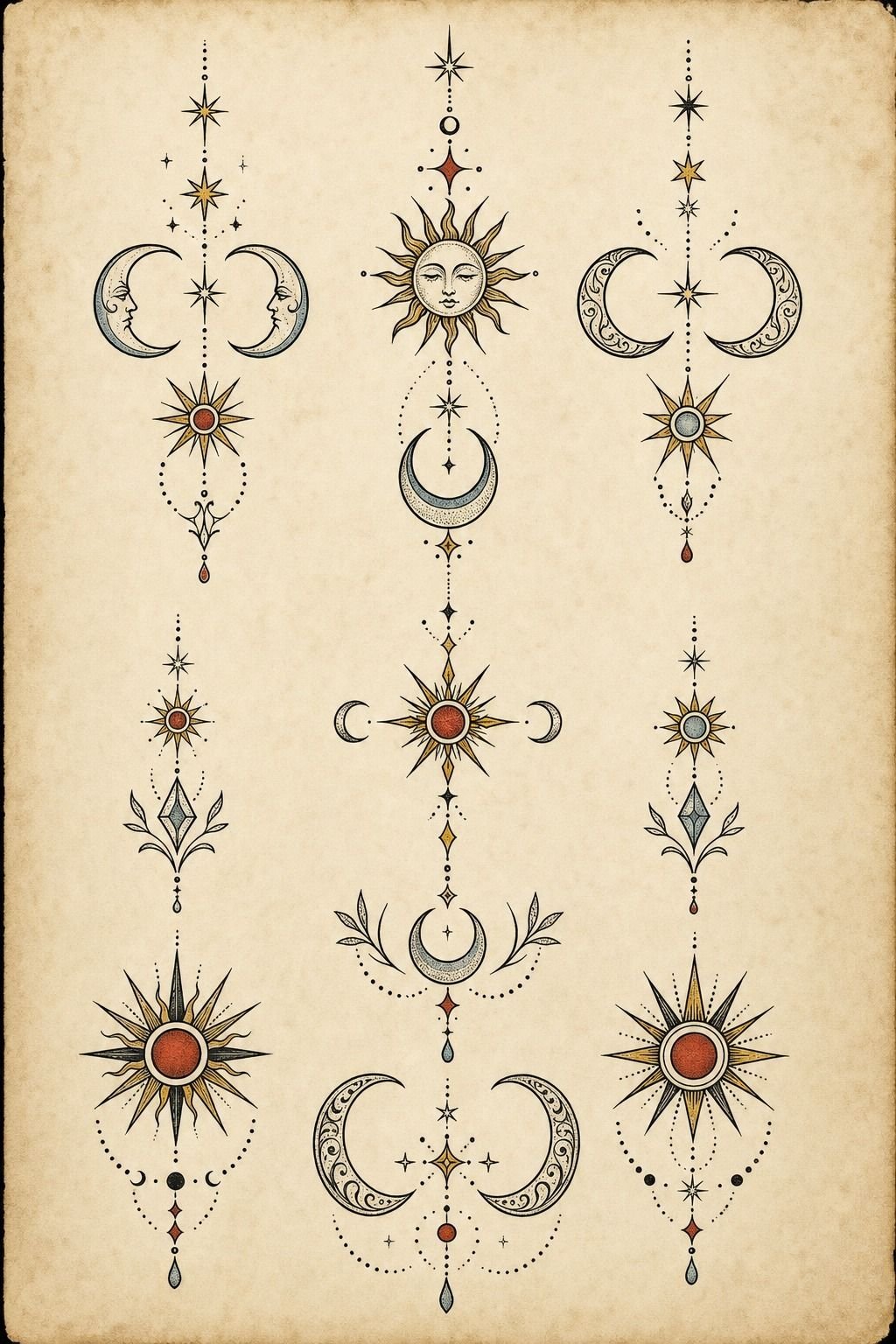 Plan Matching Sun and Moon Foot Tattoos