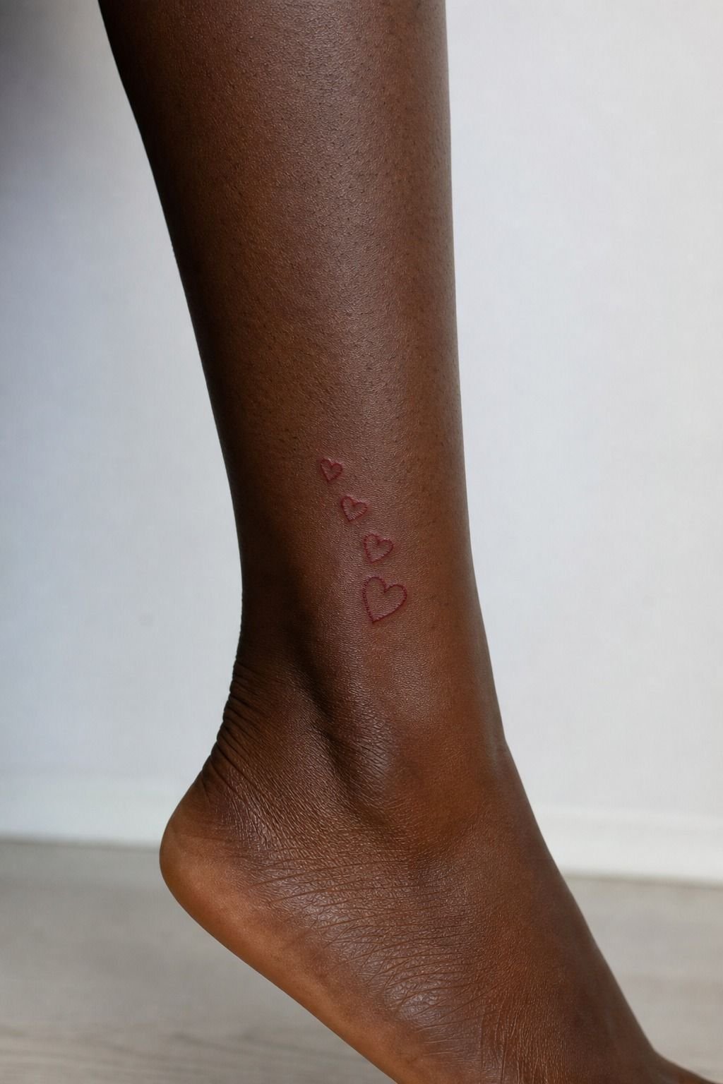 Pick Red-Ink Hearts Near the Ankle