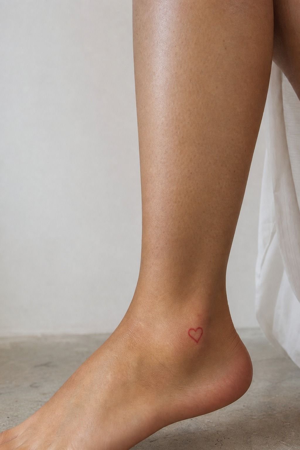 Red Ink Heart Near The Heel