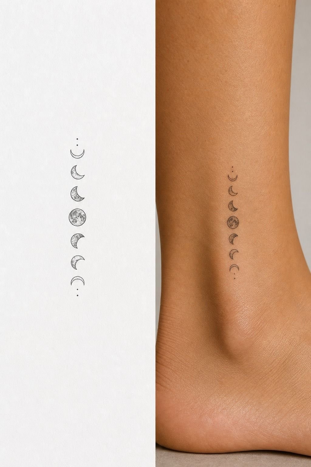 Tiny Moon Phases Beside The Ankle