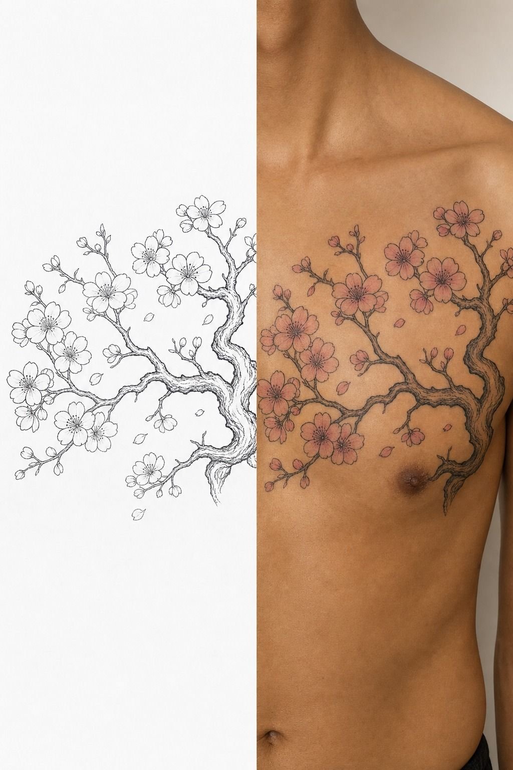 Frame a Sakura Tree Across Your Chest Panel
