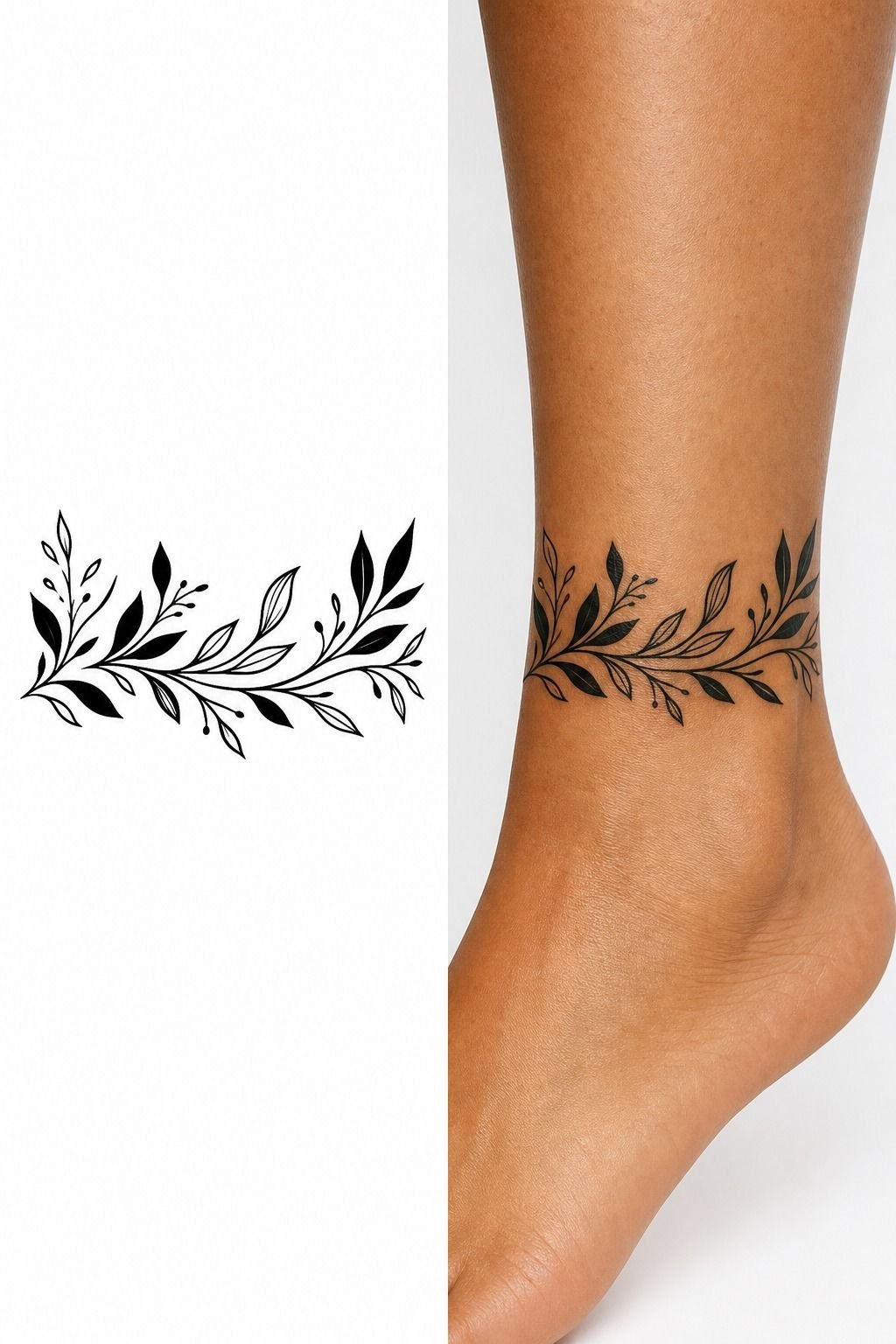 Pick Blackwork Leaves Around the Ankle