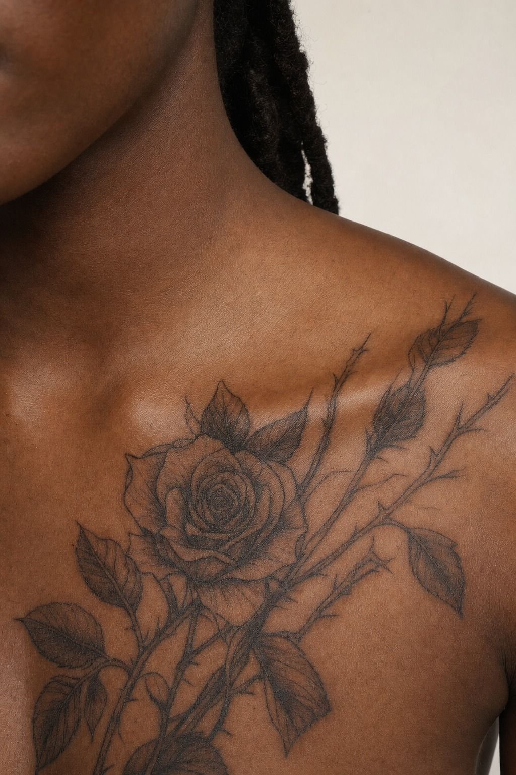 Follow the Collarbone with a Gothic Rose