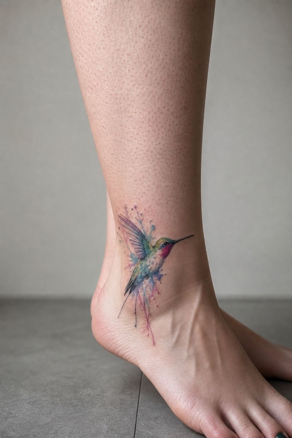 Plan a Watercolor Hummingbird Near the Toes
