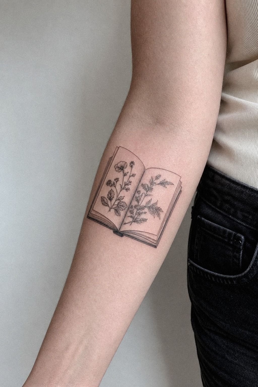 Open Tattoo Design Book Forearm Tattoo