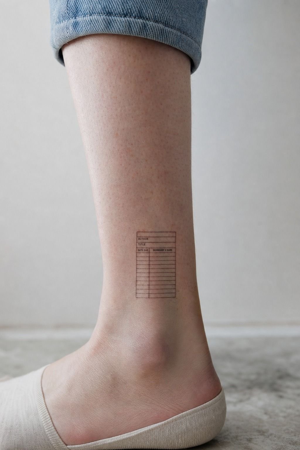 I Chose A Tiny Library Card Tattoo