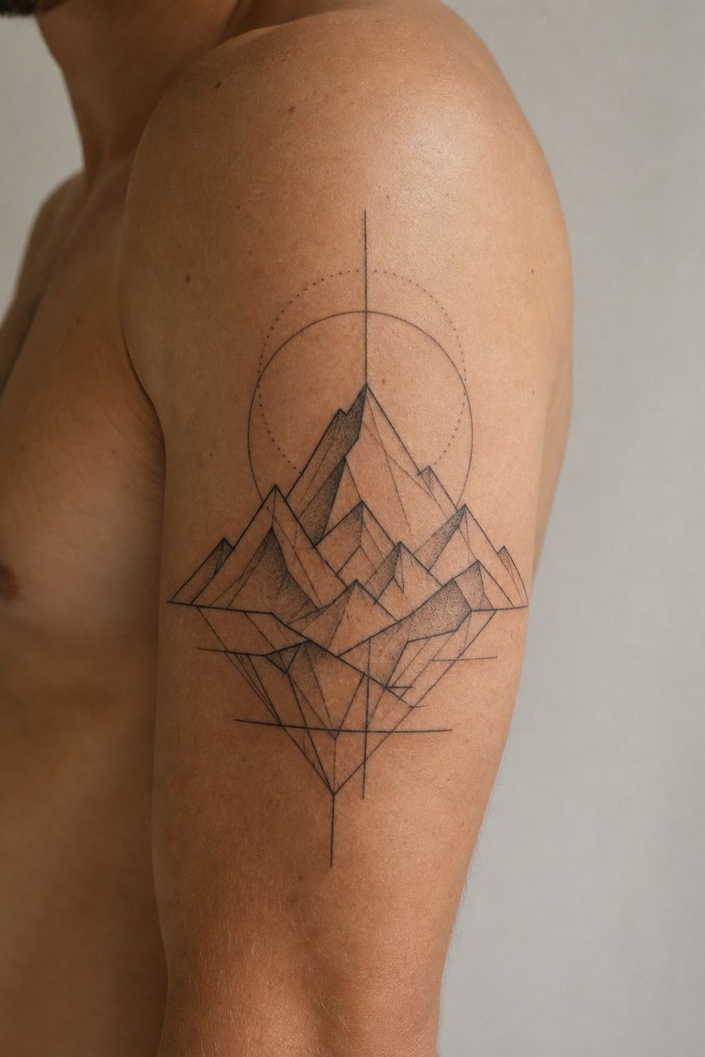 Pick a Minimalist Geometric Mountain Line Tattoo