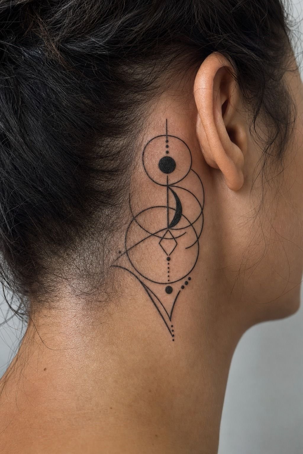 I Sketched The First Geometric Tattoo Pattern (Behind-the-Ear, Small Placement)