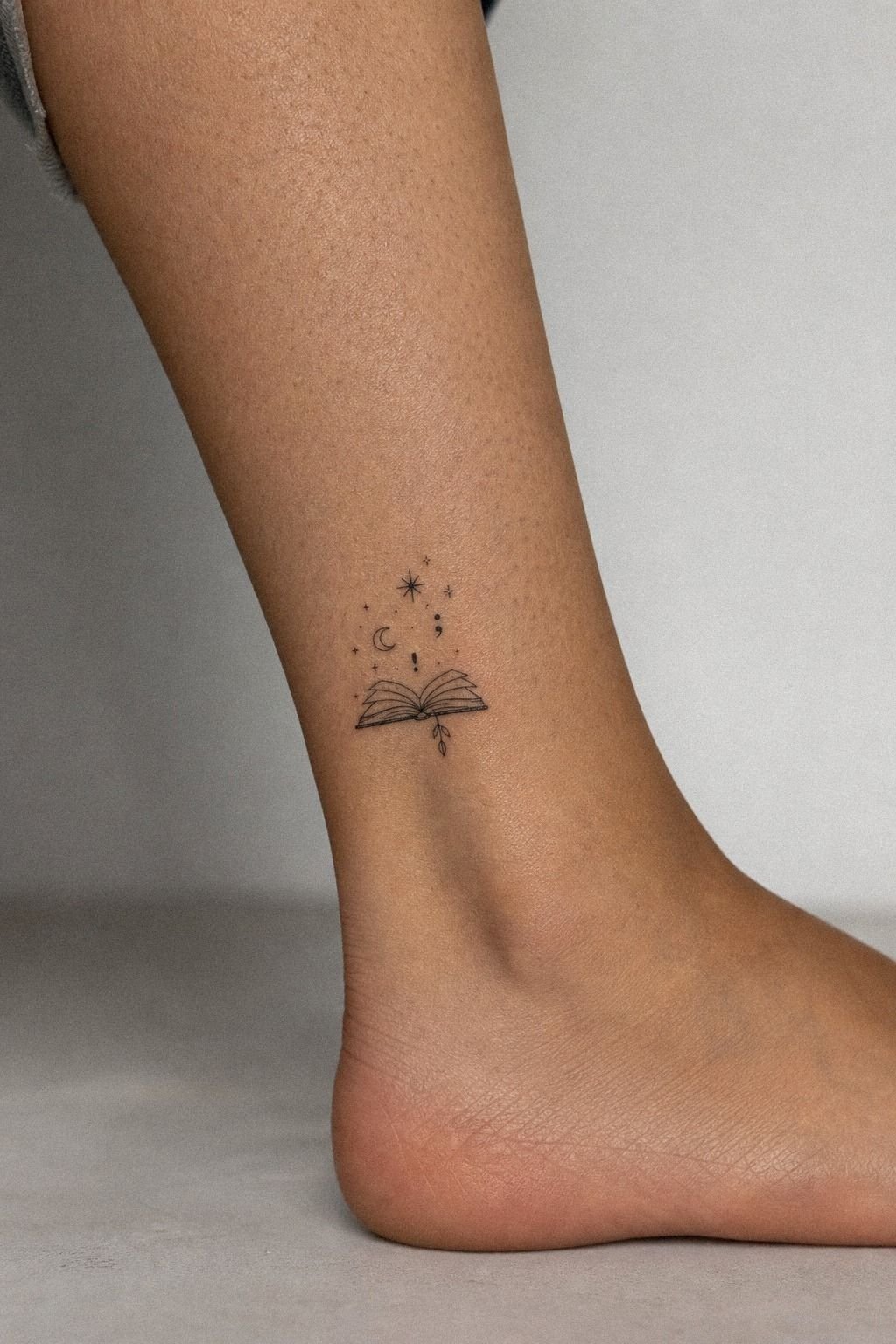 Bookish Tattoo Design Book With Tiny Symbols