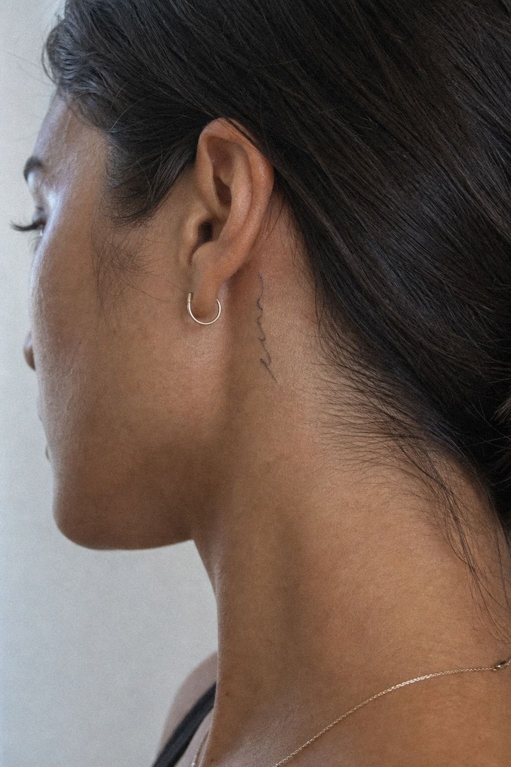 Tiny Cursive Word Behind The Ear