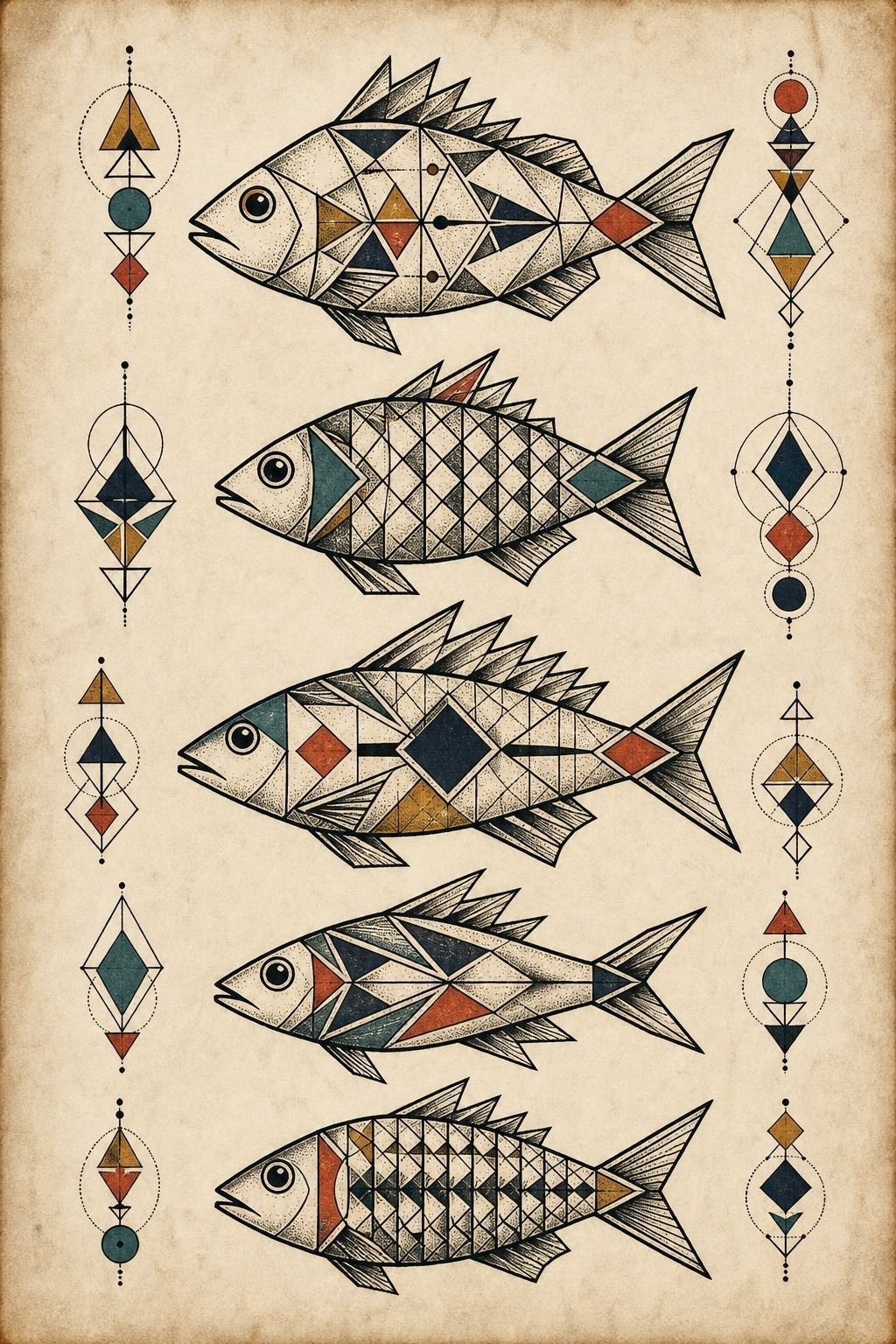Plan a Geometric Fish Tattoo in Profile