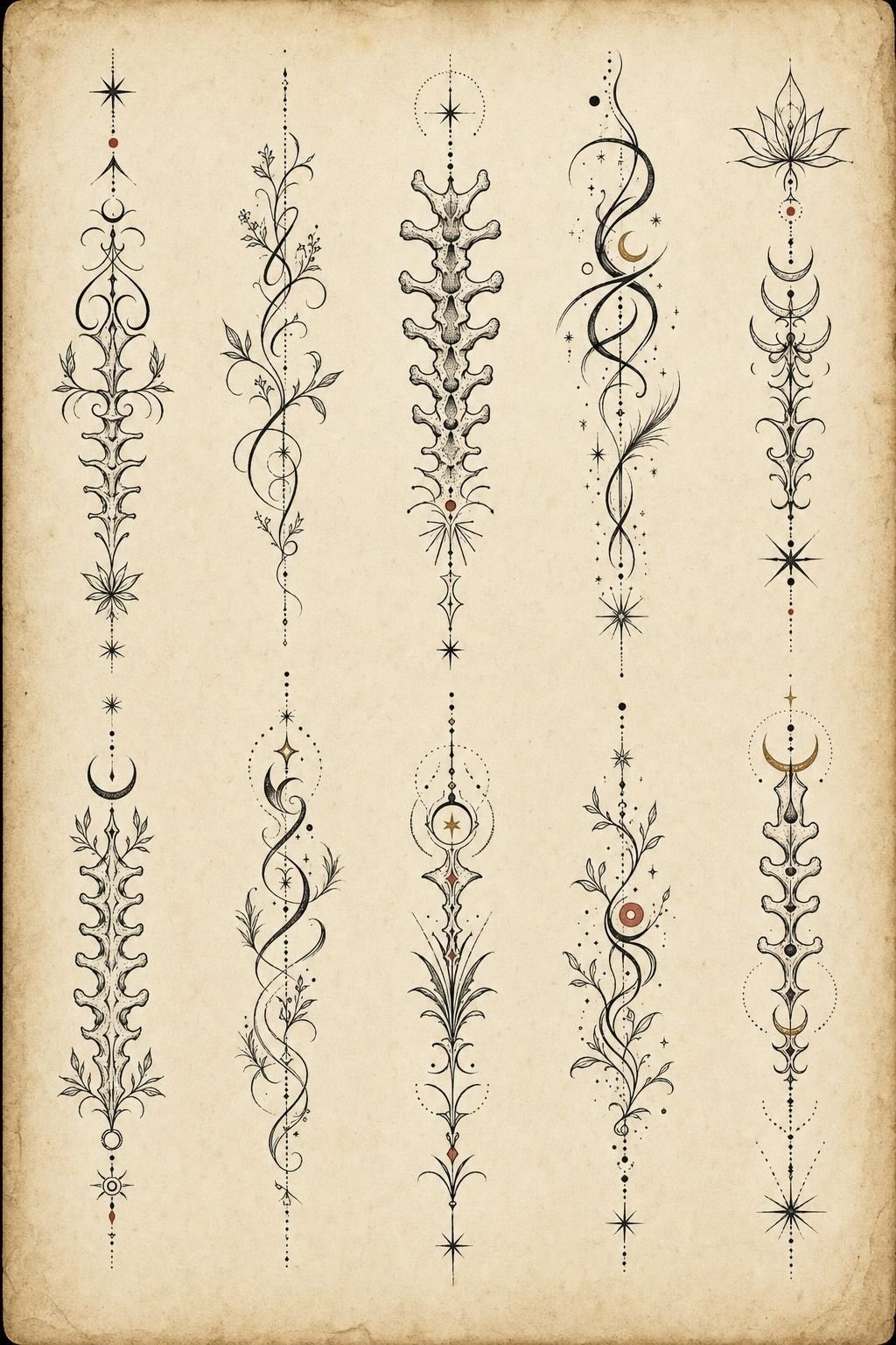 Hidden Script Tattoo Along The Spine