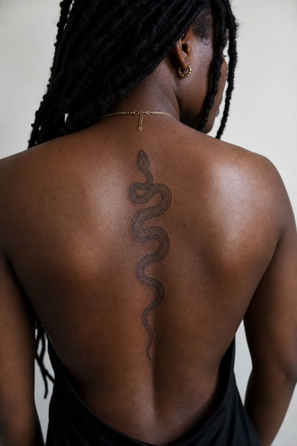 Delicate Snake Back Tattoo