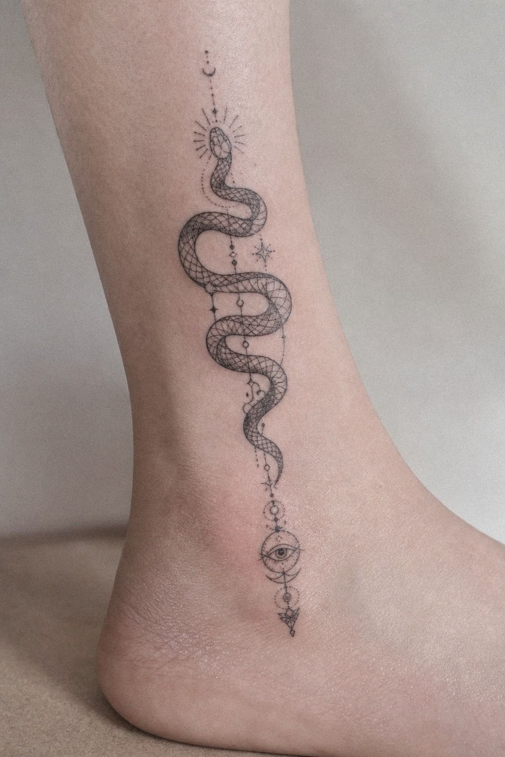 Serpent Tattoo With Protective Symbolism