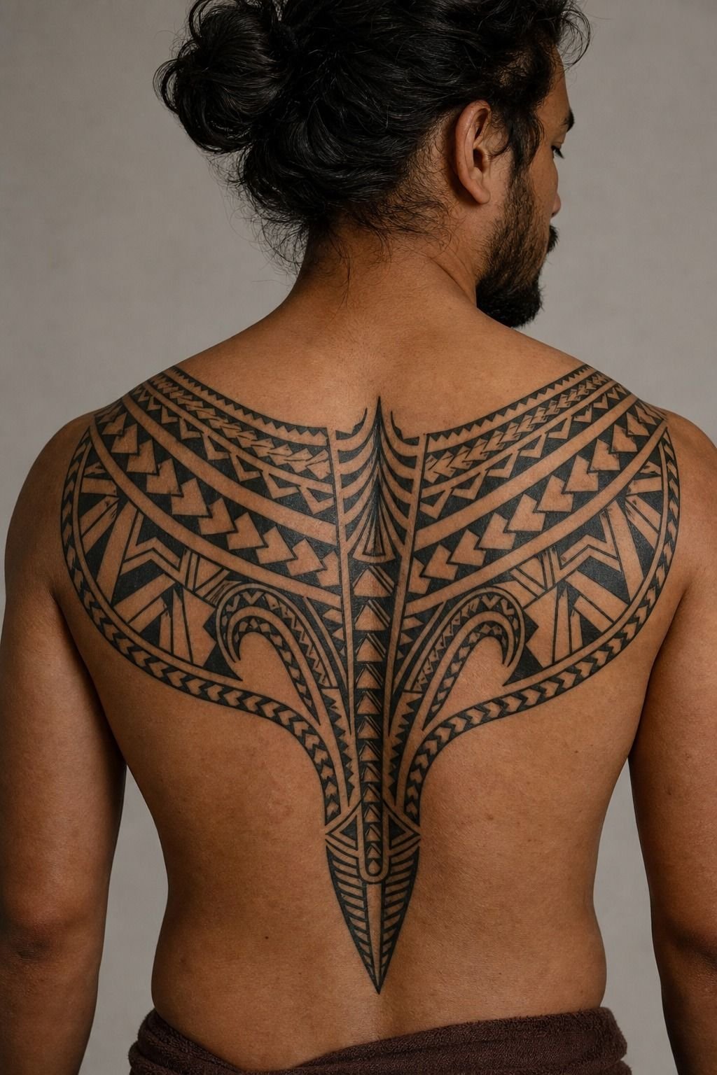 Blackwork Lower Back Tribal Design