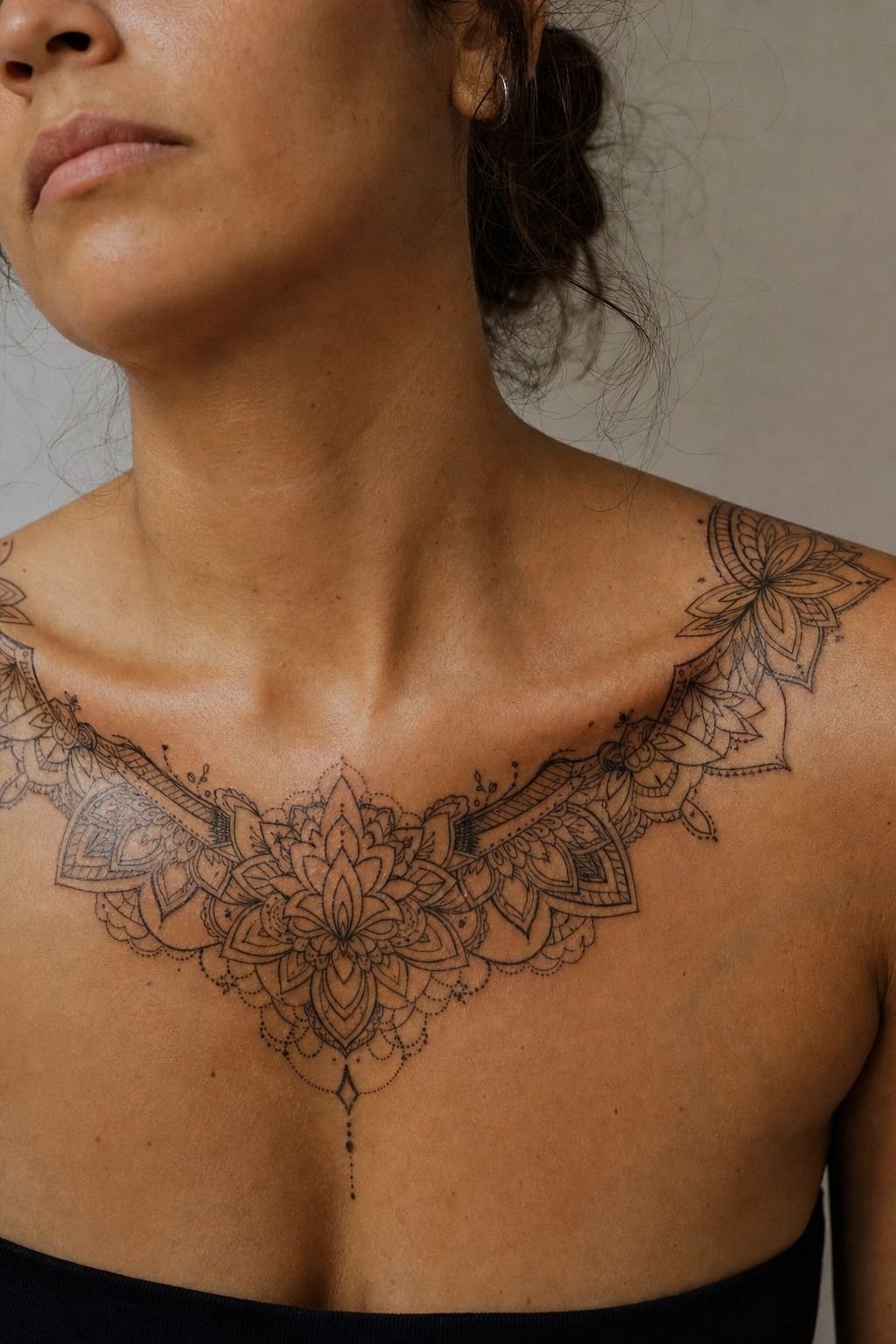 I Added Ornamental Mandala Petal Layers (Collarbone, Medium Olive Skin)
