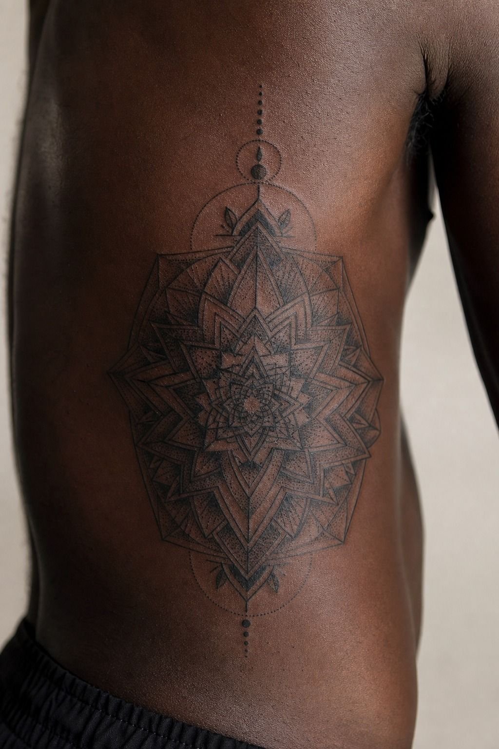 I Used Dot Shading For Soft Depth (Ribs, Deep Ebony Skin)