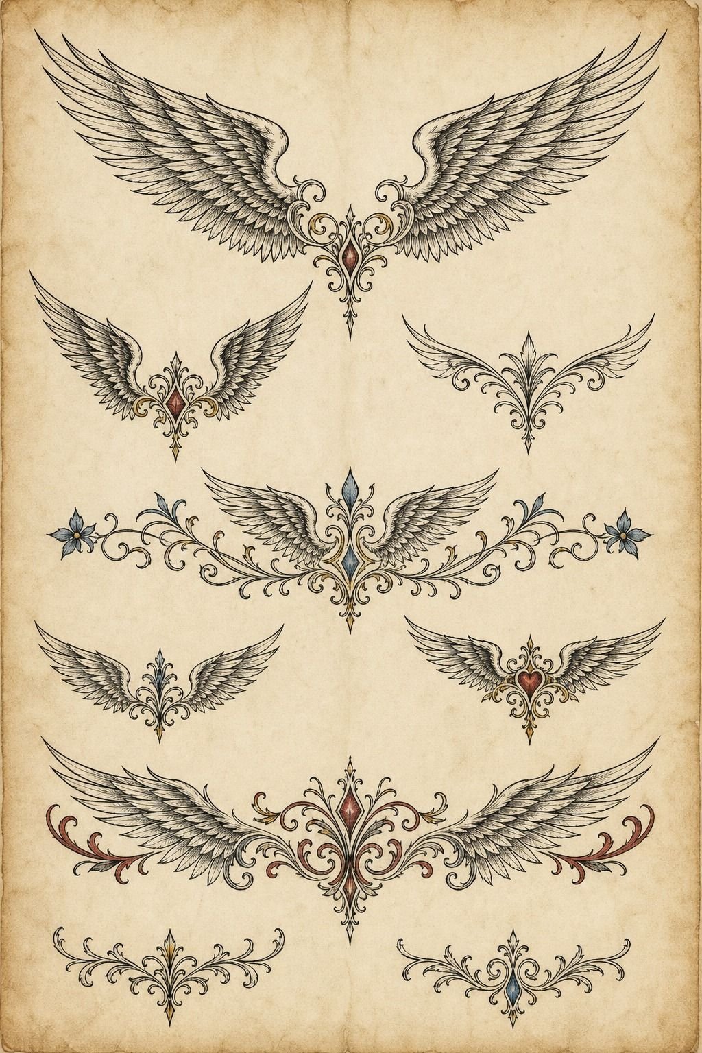 Lower Back Wings Tattoo Design
