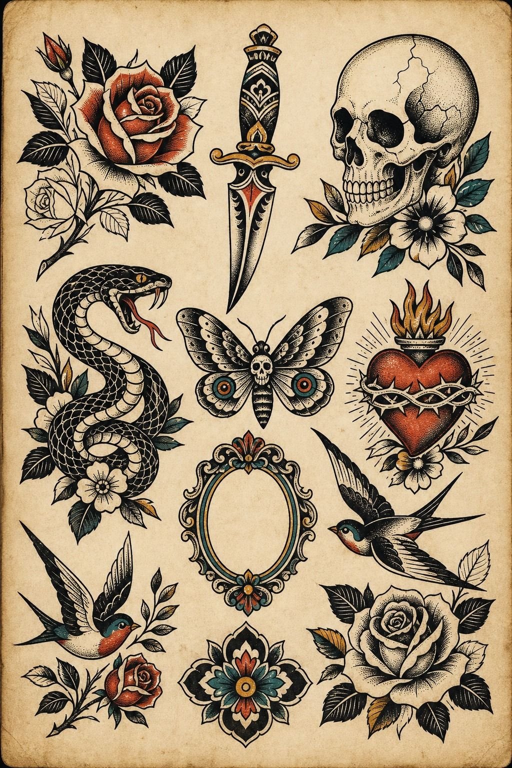 I Paused Before Adding Blackwork Accents (Flash Sheet)