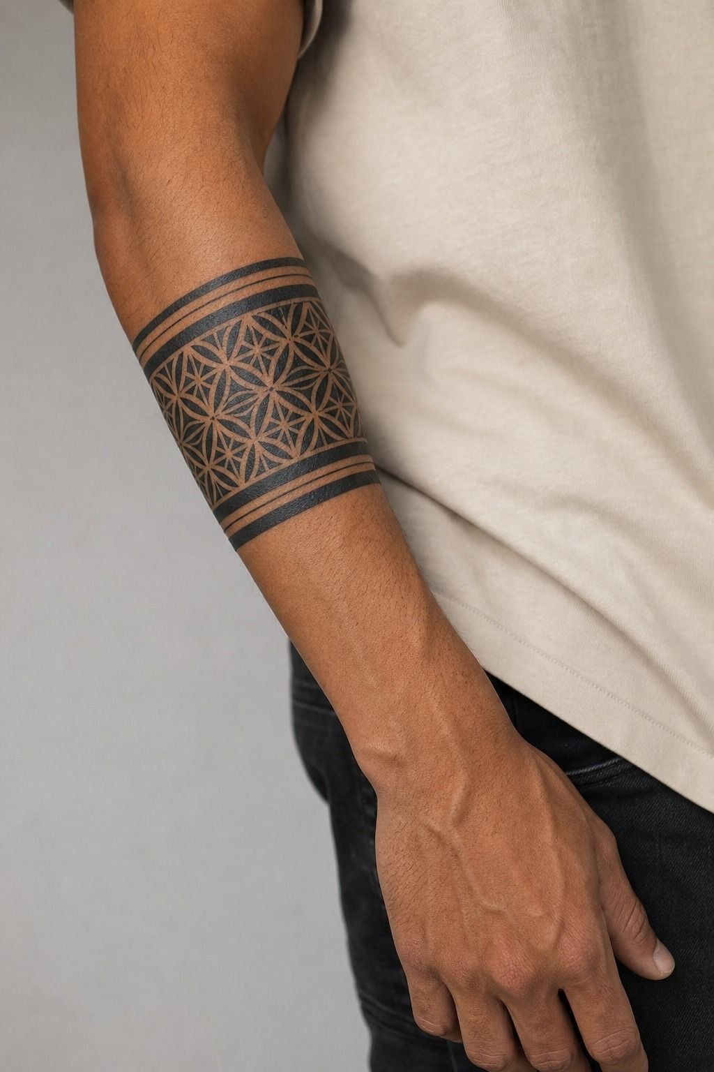 I Wrapped The Pattern Around The Forearm (Golden Tan Skin)