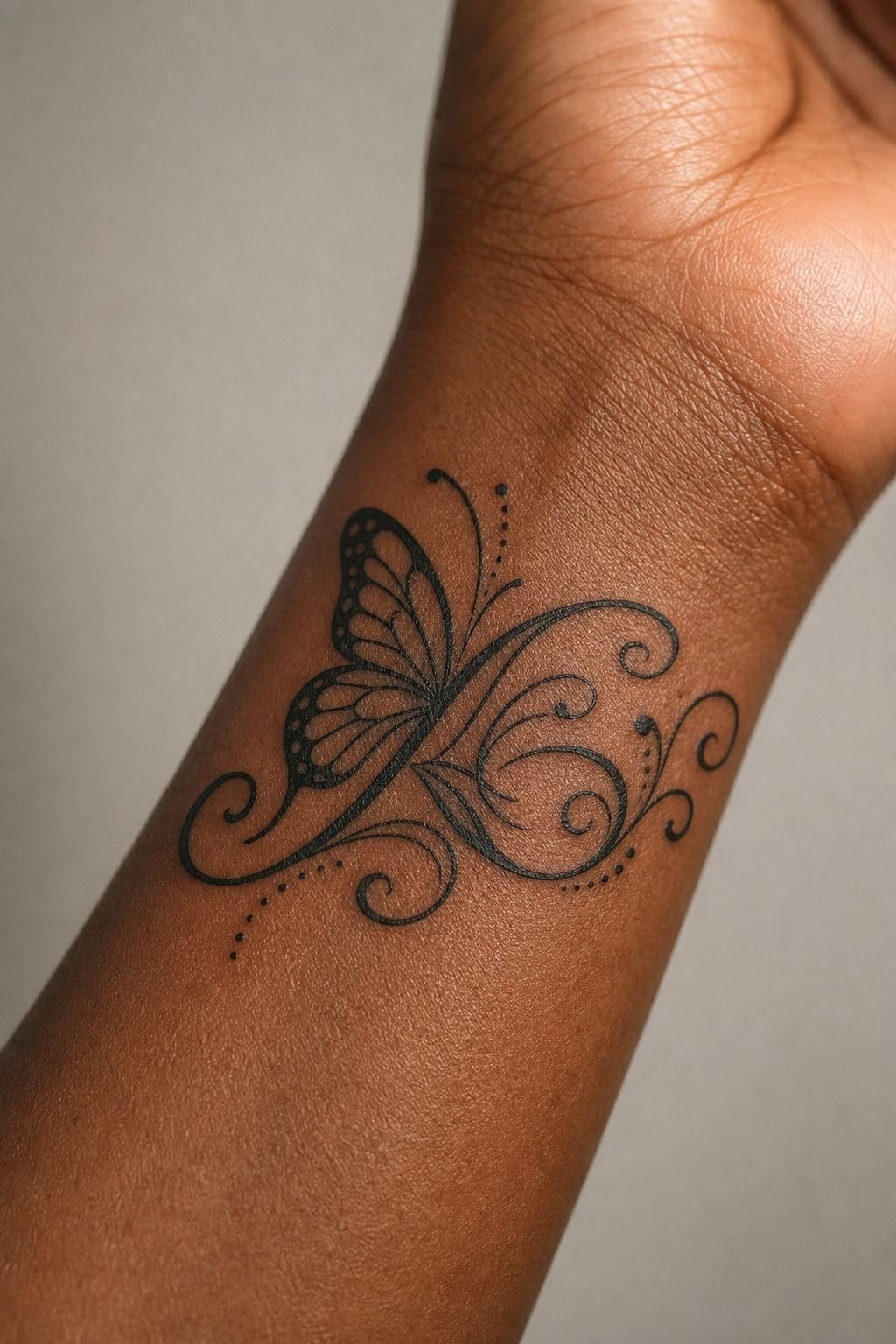 Memorial Name Butterfly Tattoo Stencil