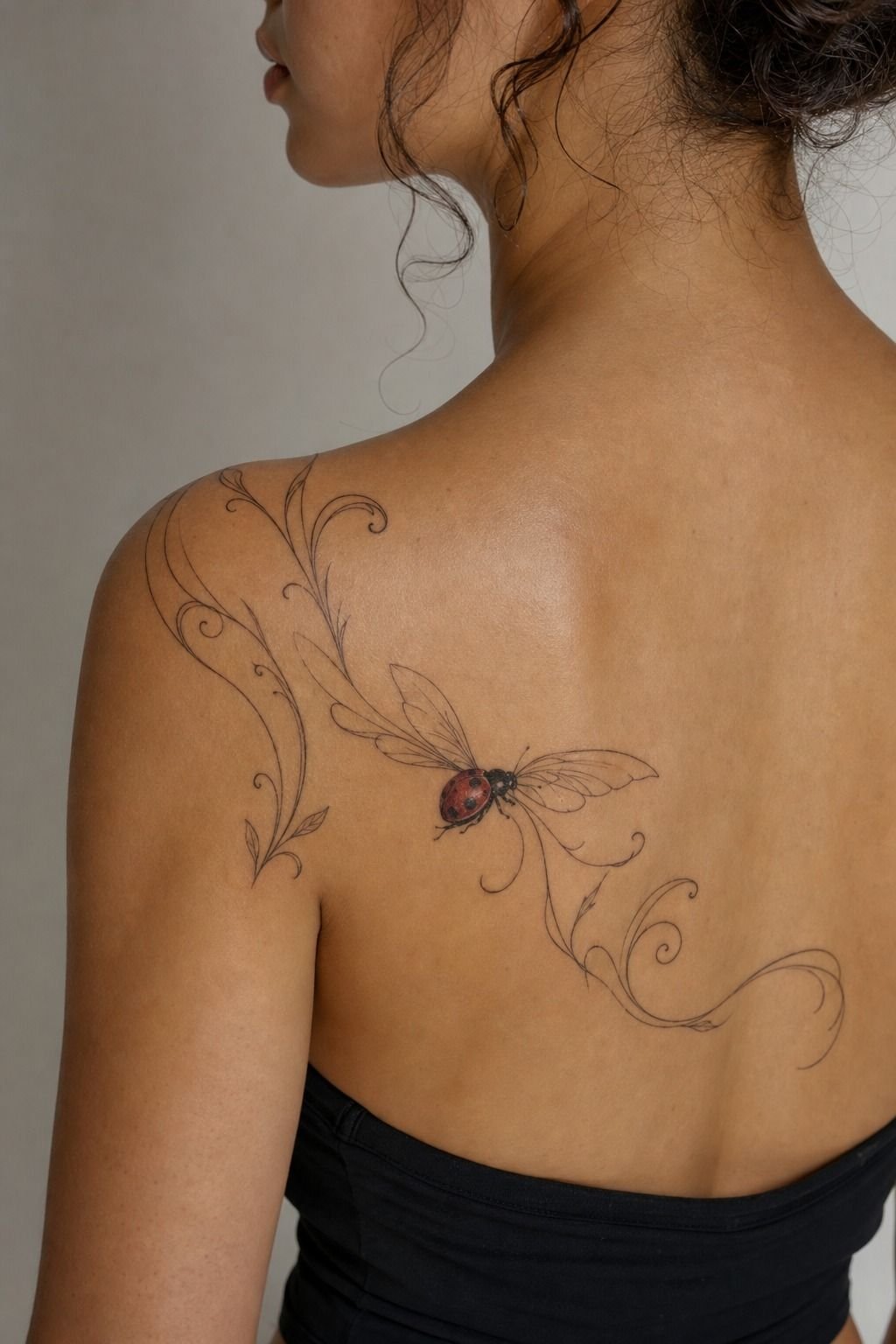 Follow the Shoulder Blade With a Flying Ladybug