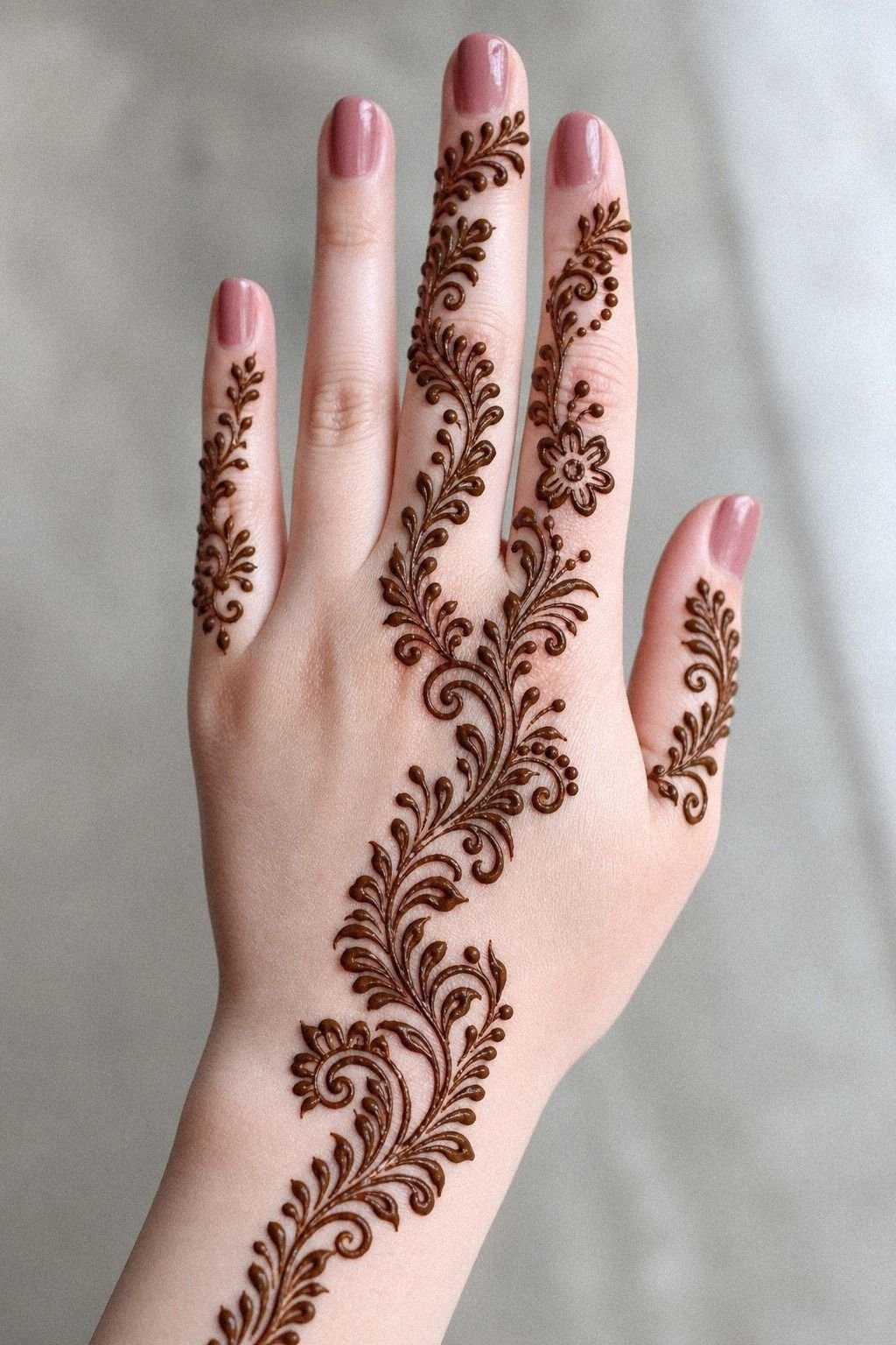 Let Arabic Vine flow across the palm