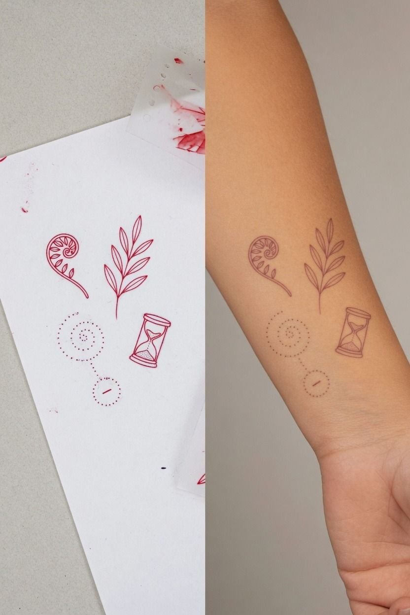 Fine-Line Red Ink Symbols With Quiet Meaning