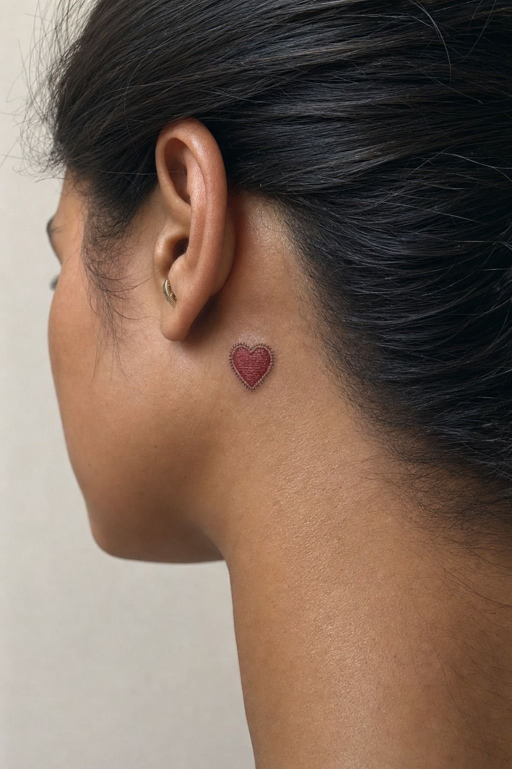 Patch Texture Against a Solid Red Heart