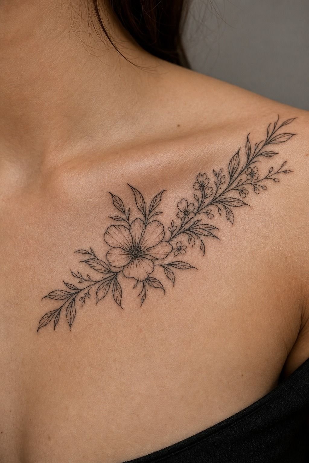 Printable Minimalist Tattoo Outline Stencil
