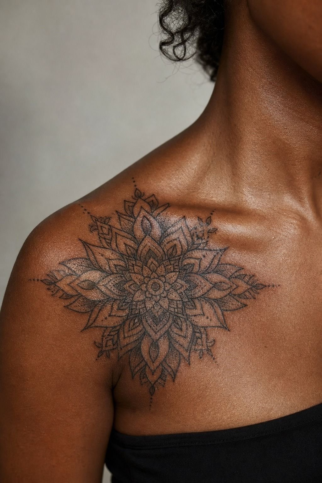 Bold Mandala Tattoo Linework Stencil