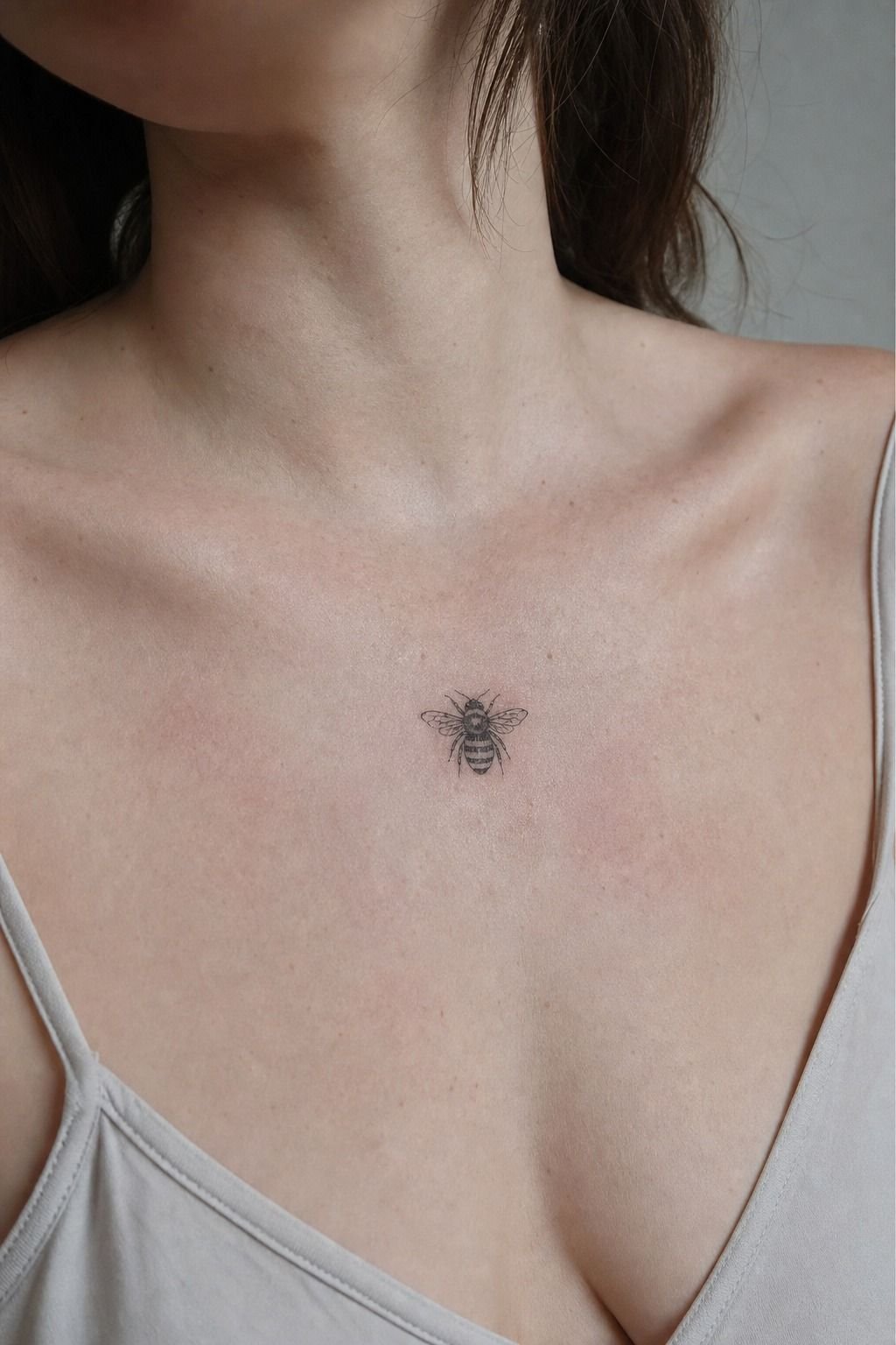 Start With A Tiny Fine Line Honeybee Tattoo