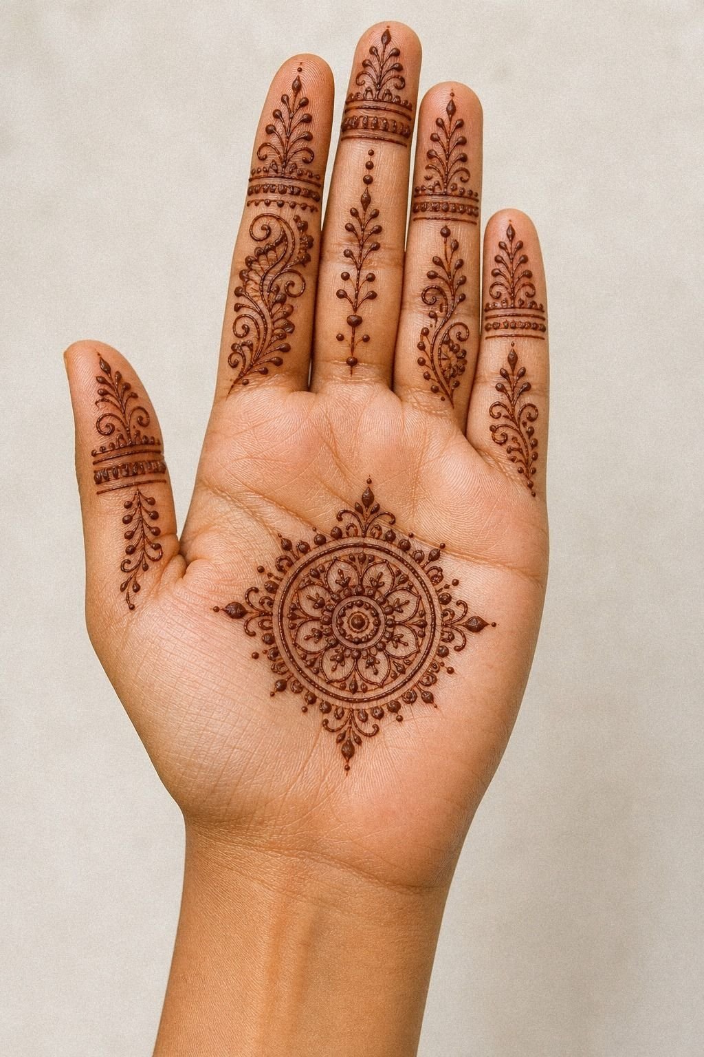 Minimal Mehendi Palm Center Motif